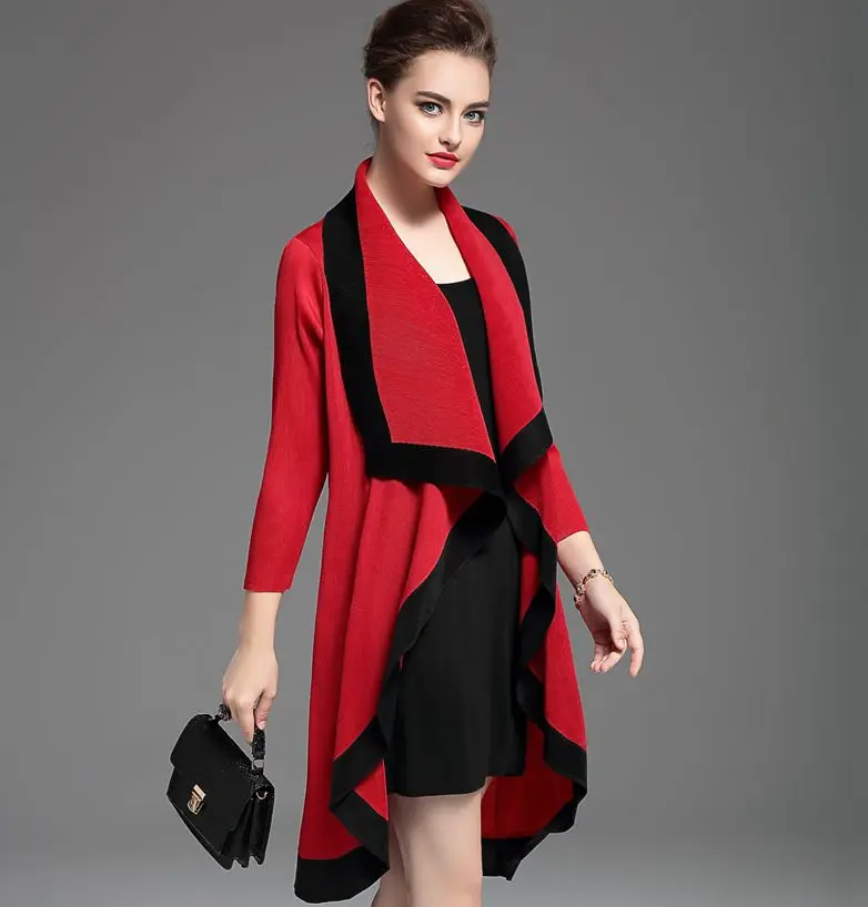 red Mode Lâche Femmes Veste Taille Printemps Plissée Populaire Châle Green Nouveau Grande 8PynvmN0wO