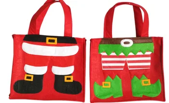 

Christmas 37x23x27cm 2pc santa claus+Elf pant boot wine bottle drink bag gift bag for Table Decorations Xmas season Home Party