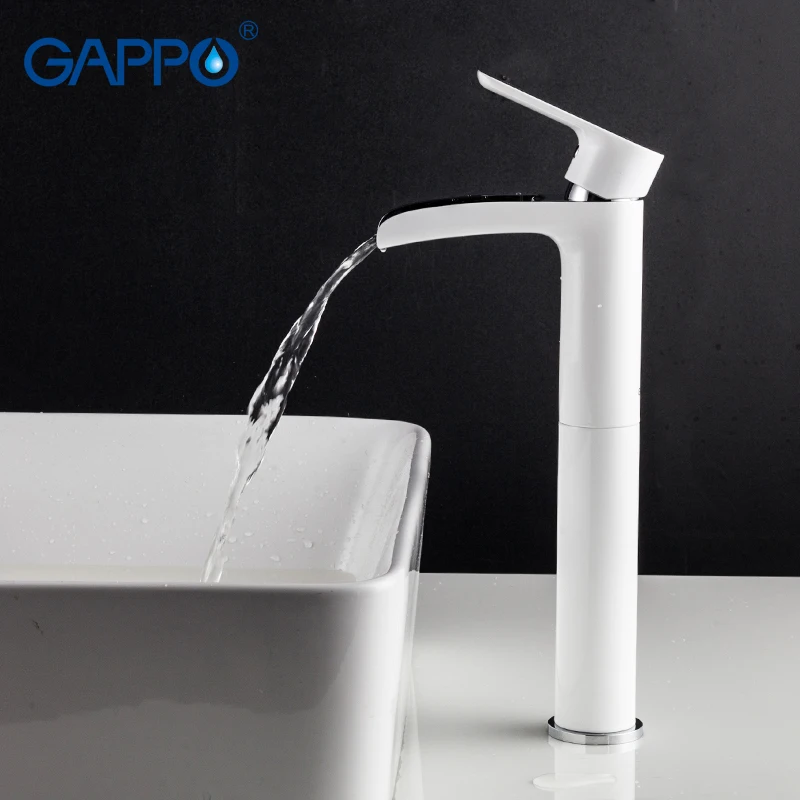 Gappo смеситель для раковины белая латунь ванная комната высокий водопад смеситель для холодной и горячей воды для ванны кран для воды griferia