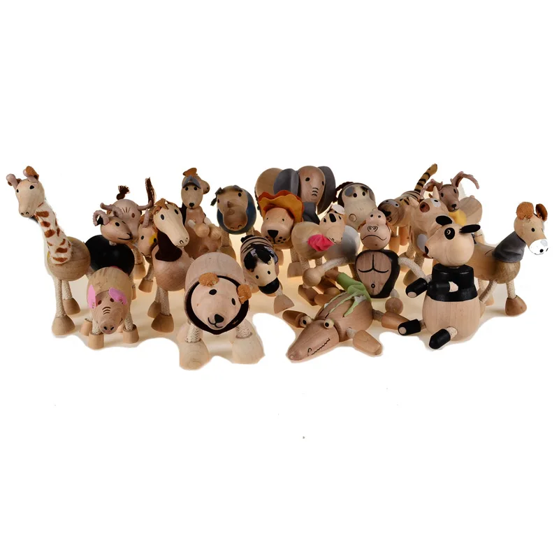 BOHS деревянный Poseable Zoo животных кукла марионетка набор пустышек фигурки игрушки |