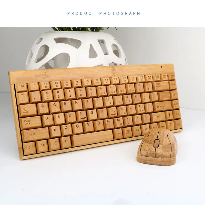 Бамбуковая клавиатура мышь беспроводной комбо набор для ноутбука ПК B офис USB Plug and Play, натуральные мыши Клавиатура Новинка рождественские подарки