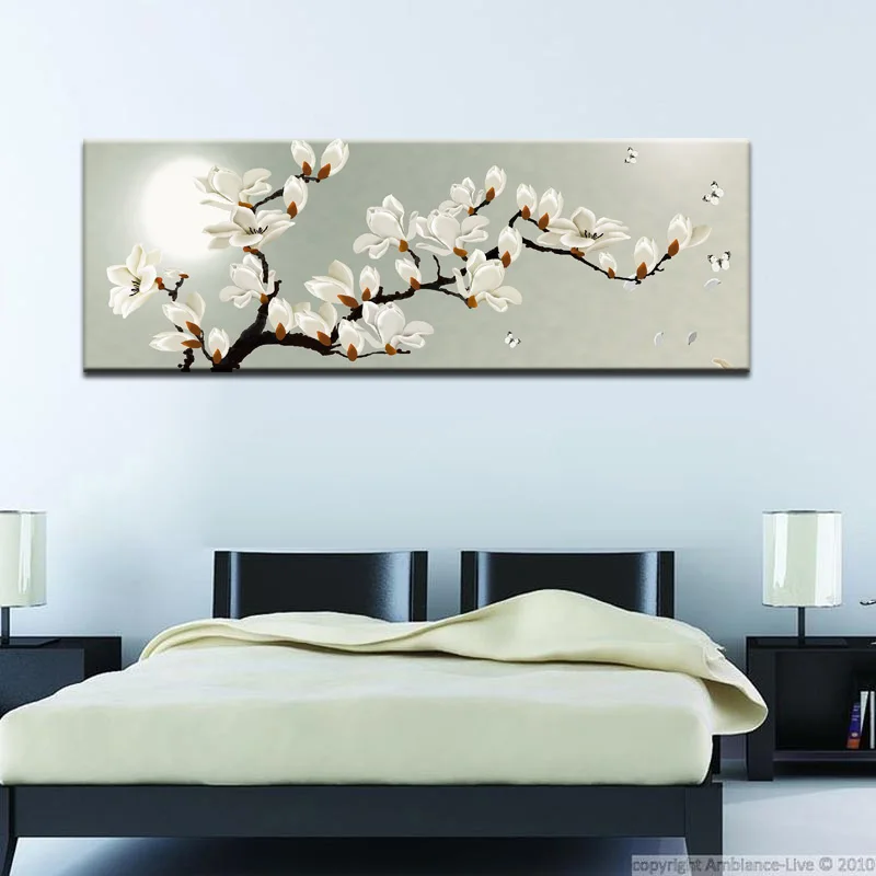 

Canvas Painting Springtime Magnolia Flower Print Poster, Wall Pictures for Living Room Home Decoration, Wall Art Decor Gift