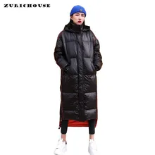 ZURICHOUSE, зимняя женская куртка, плюс размер, свободная, плотная, теплая, верхняя одежда, стеганое пальто, длинный, с капюшоном, пуховик, парка для женщин