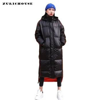 

ZURICHOUSE 2020 Winter Jacket Woman Plus Size Loose Thicken Warm Outwear Quilted Coat Long Hooded Down Puffer Parka Female