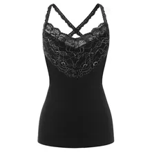 Лидер продаж Для женщин плеча V образным вырезом Блуза с кружевными вставками Топ без рукавов с открытой спиной, из кусков, танки, Дропшип#0604