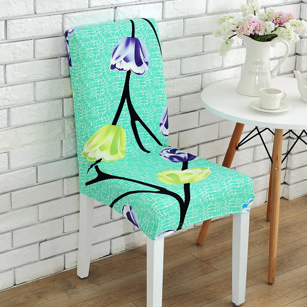 

Dining Room Wedding Banquet Chair Cover Party Decor Seat Cover Stretch Spandex Hot Sale High Quality 2018 New Patterns Modern