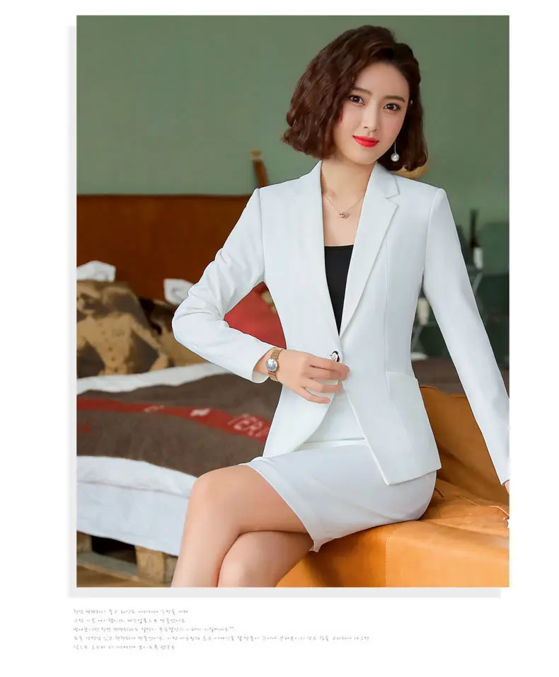 Robes De Travail Bleu Marine Blue Blazer Femmes Costumes Dentreprise