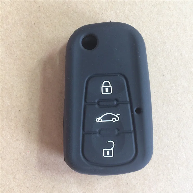 Силиконовый резиновый чехол для ключей автомобиля для MG MG3 MG5 MG6 MG7 GT GS для Roewe 350 360 750 W5 3 кнопки ключа автомобиля - Название цвета: FORMG BLACK