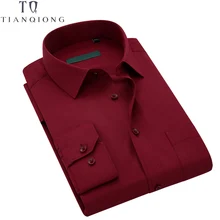 Бренд TIAN QIONG, мужские рубашки с длинным рукавом, весна, одноцветные, деловые, официальные, мужские рубашки размера плюс, мужские рубашки, сорочка 7XL