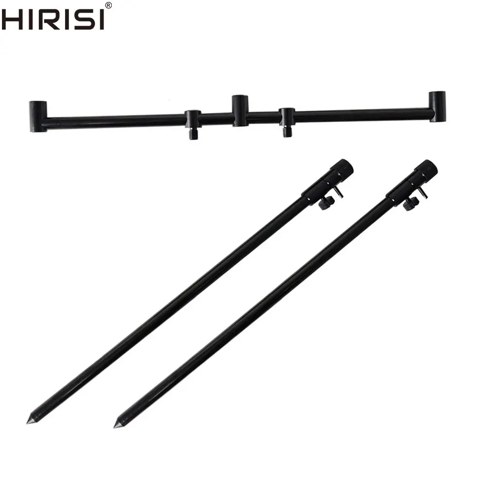 HIRISI Carp Fishing Tackle Rod Pod Set with Bag 2pcs Bank Sticks and 2pcs Buzz Bars
