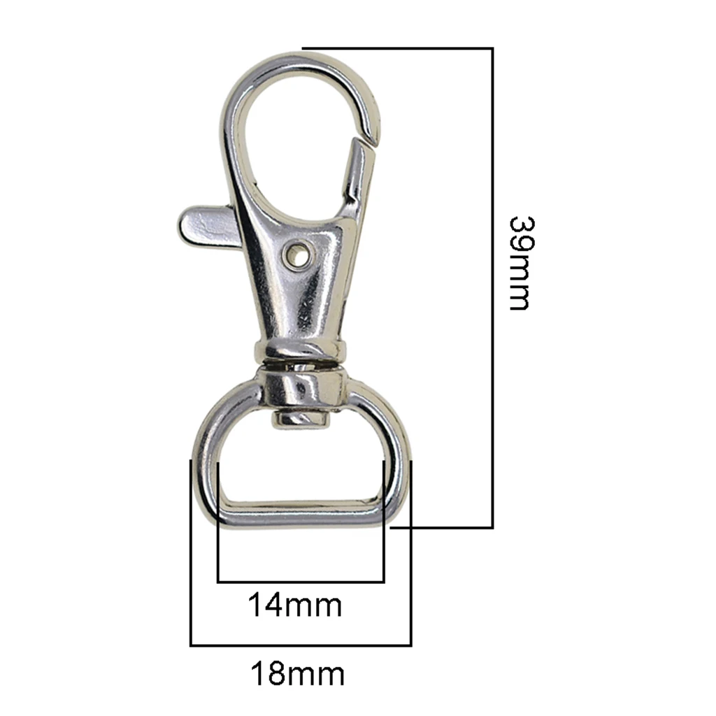 10 Pack Premium Metal Lobster Claw Clasps 360&deg; Swivel Trigger Snap Hooks 39x18mm for DIY Key Chains Key Rings Findings