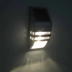 24 шт./лот Новый Дизайн Солнечный Мощность движения Сенсор супер яркий светодиодный Нержавеющая сталь свет стена сада ПИР лампы