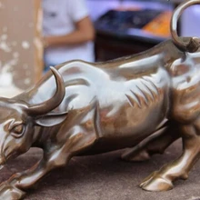 USPS в США S3477 Китай Бронза Медь Домой Фэн-Шуй Деньги Богатство Лаки OX Bull Волов Искусства Скульптуры