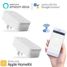 Timethinker 2 Pcs Tomada Inteligente WiFi Plug UA UE EUA REINO UNIDO Plug para Apple Homekit Alexa Google Home Assistente Siri voz Controle Remoto
