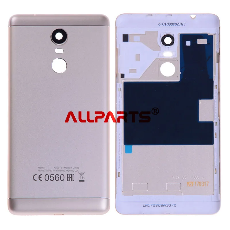 Задняя крышка для Lenovo K6 Note на батарею золотой