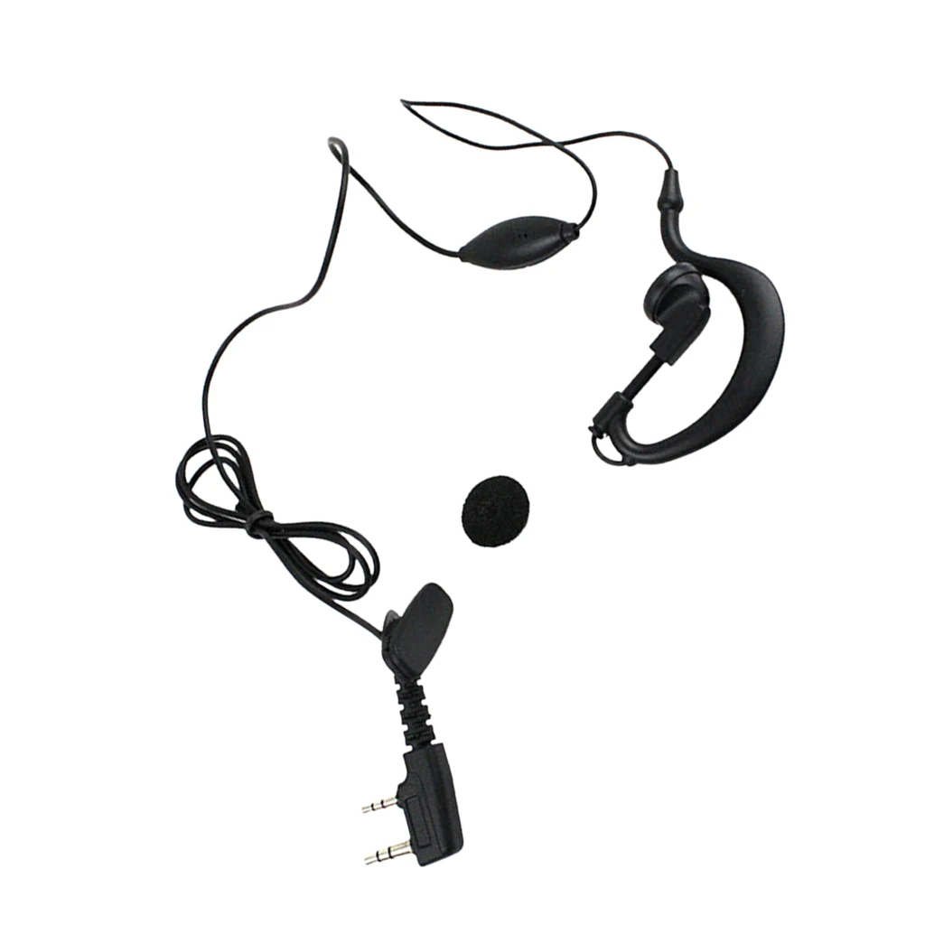 2.5mm/3.5mm Jack K Type Hanging Earphone with Microphone for Kenwood Baofeng Male Jack Earphone & Clothes Clip