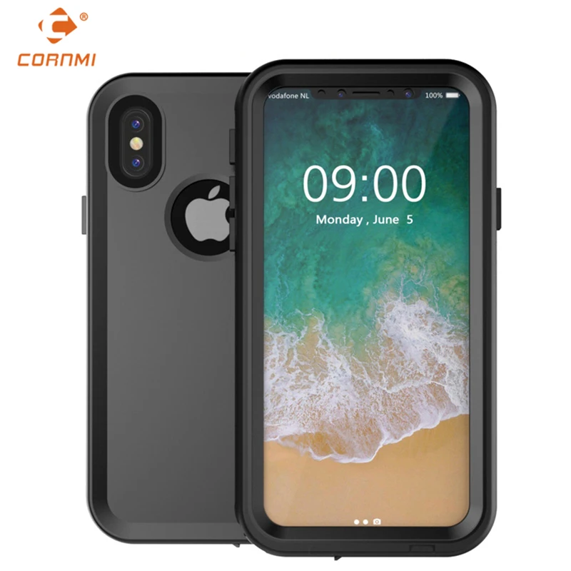 Waterproof Phone Case For iPhone X Full Coverage Protective Cover Stand