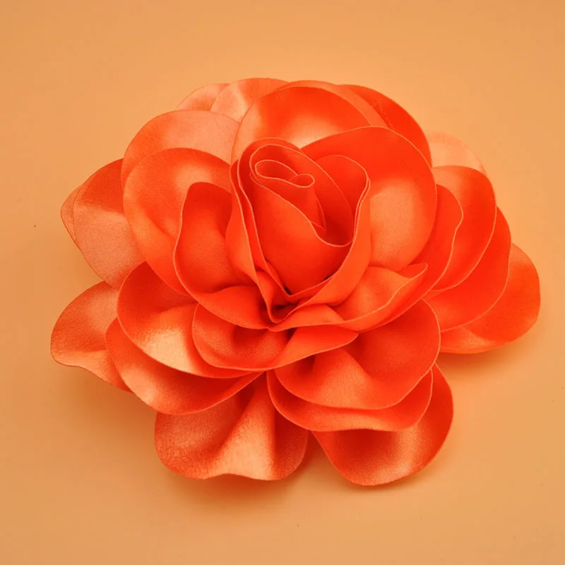 High Quality Big Satin Flower Hair Clip For WOmen Fashion WIne Red Yellow Blue Green Party Women Wedding Flower Hair Accessories
