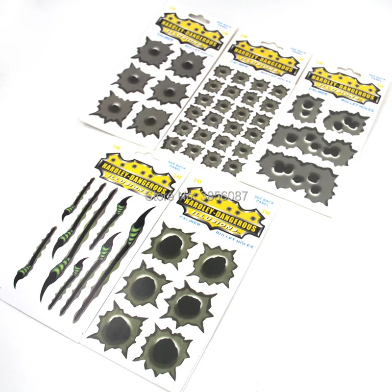 

FASP 3M Cool personality simulation bullet holes car motorcycle helmet stickers decals