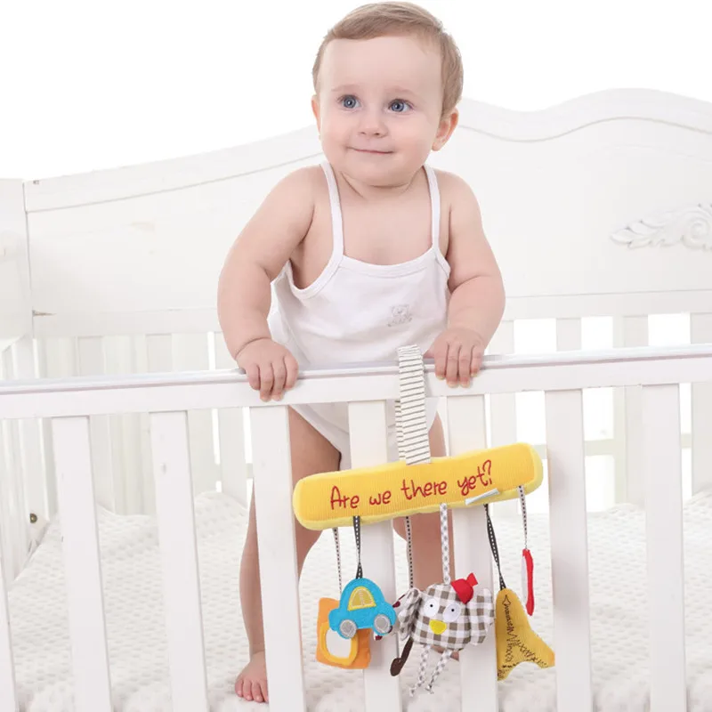 Детский кролик погремушка музыкальная игрушка на кровать коляску подвесная плюшевая кукла безопасность многофункциональные игрушки подарок 20*21 см