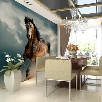 

Horse Photo Wallpaper Mural Home Decorative Wall Paper Living Room Bedroom Papel De Parede 3D Self Adhesive Vinyl/Silk Wallpaper