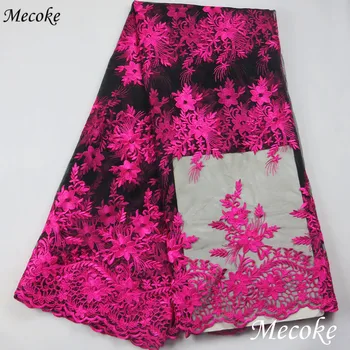 

2019 Latest Nigerian Laces Fabrics High Quality African Laces Fabric For Wedding Dress French Tulle Lace With Beads Royal Blue