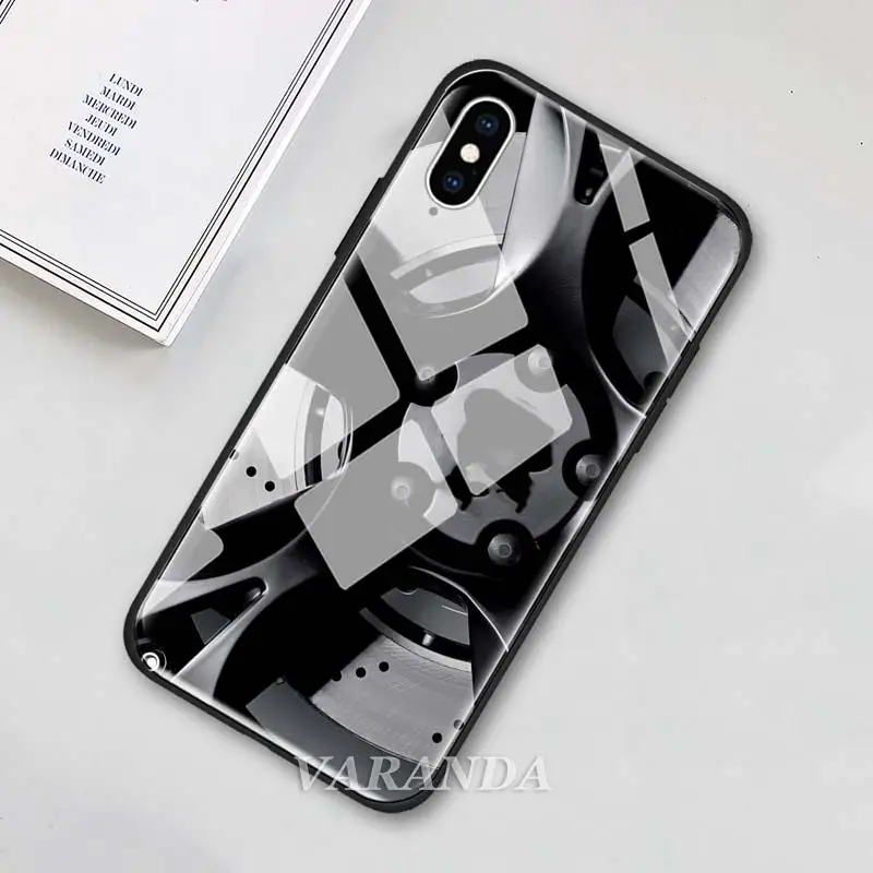 Чехол из закаленного стекла для iPhone 7, 8 Plus, 6, 6s Plus, XS MAX, X, XR, автоспорт, AMG, покрышка, стекло, чехол для телефона