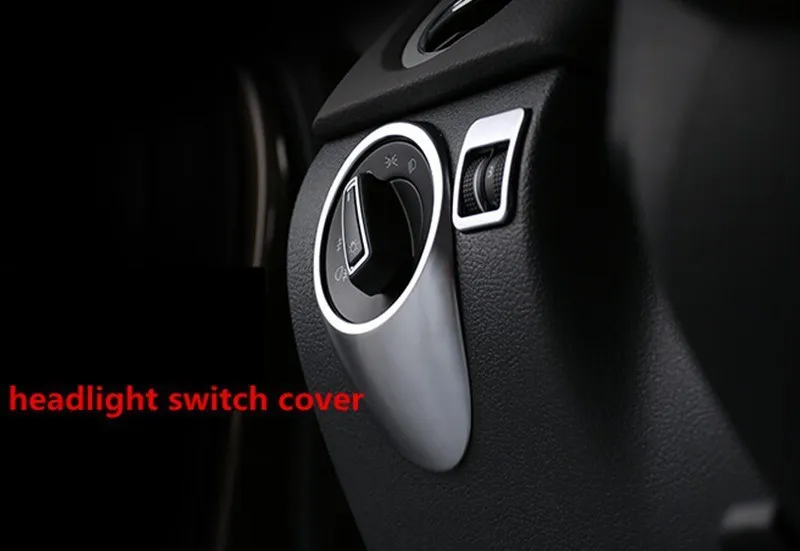 Car accessories headlight switch cover decoration sequins For Volkswagen Tiguan 2010 2011 2012 2013 2014 2015 abs chrome 2pcs (1)