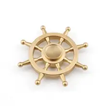 EDC Brass Hand Spinner 65 65mm Rudder Fidget Spinner Metal Anti Stress Puzzle Rotation Quiet Finger