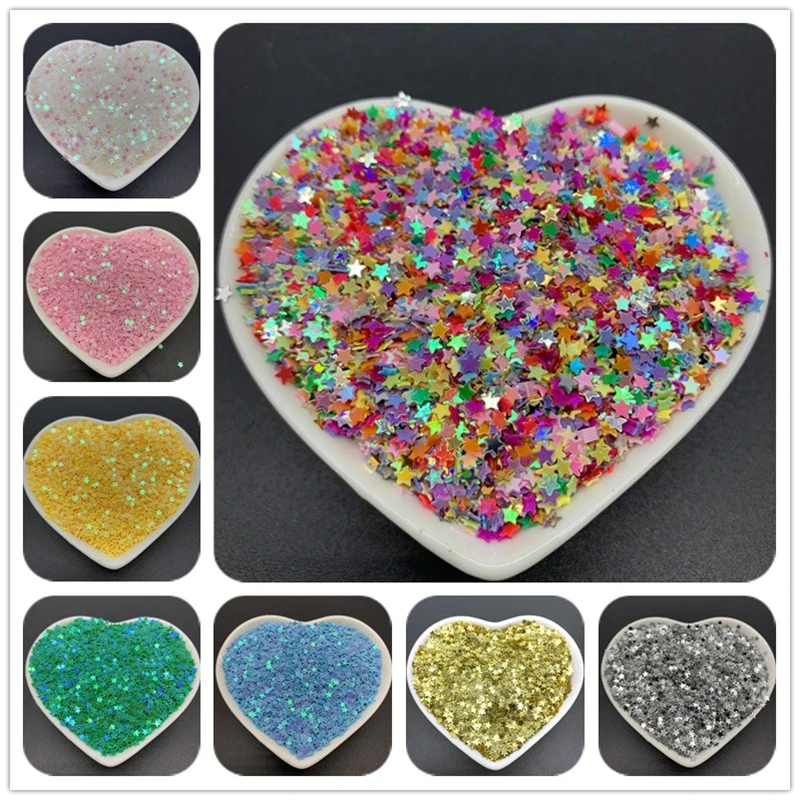 10000Pcs/Lot 10g 3mm Sequins PVC Flat Five-pointed Star Loose Sequin Paillettes Sewing Craft DIY Scrapbooking