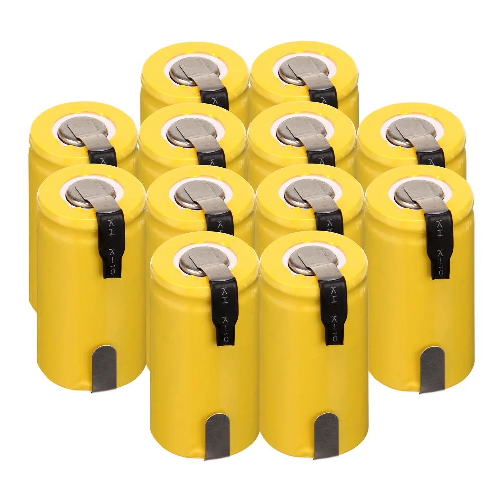Yellow nicd 1.2v battery ni cd 1300mAh rechargeable Batteries Sub C SC ni-cd 1.2 v | Электроника