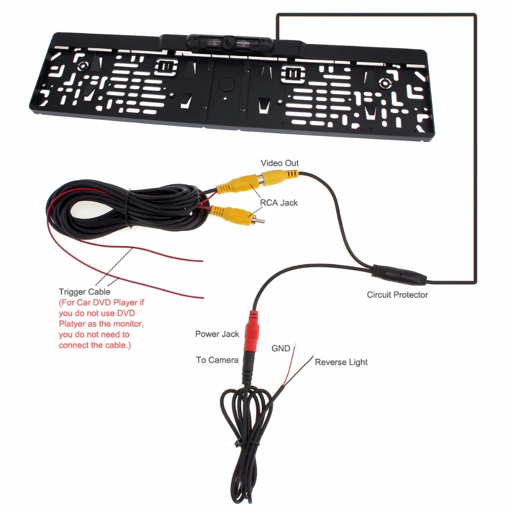 DC 12 В Авто парктроник ЕС Автомобильный номерной знак рамка заднего вида камера HD ночное видение обратная камера заднего вида с 4 ИК светильник