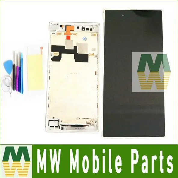 

1PC / Lot For Sony Xperia Z Ultra XL39h XL39 C6802 C6806 LCD+Touch Screen+Frame+Protector Film+Tools White Black Purple Color