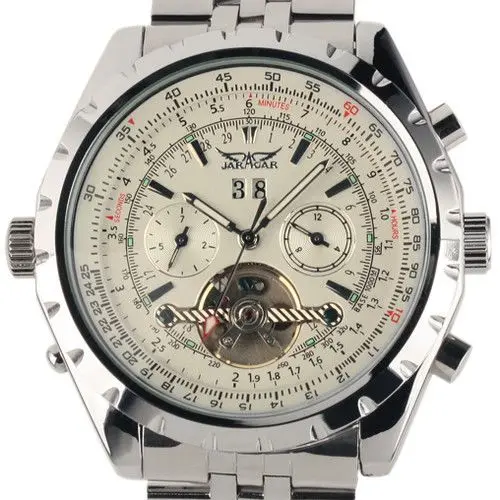 

Reloj Hombre JARAGAR Fashion Watch Mens Day Flywheel Auto Mechanical Stell Wristwatch Gift Box Xmas Gift Free Ship