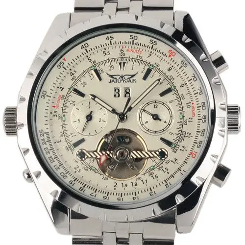 Reloj Hombre font b JARAGAR b font Fashion Watch Mens Day Flywheel Auto Mechanical Stell Wristwatch