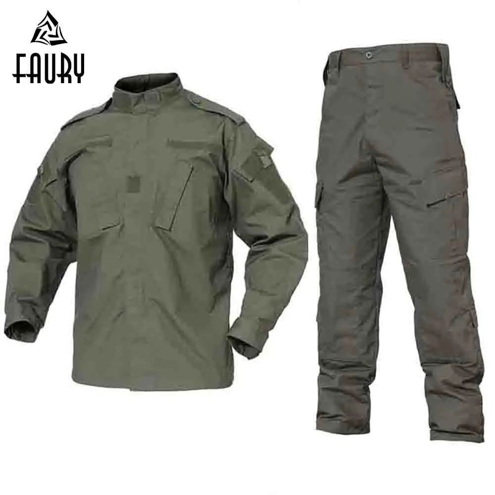 

2018 Army Green Outdoor Camouflage Uniform Men Clothes Tactical Military Uniform Combat Hunting Men's Jacket+Pants Hunt Clothes