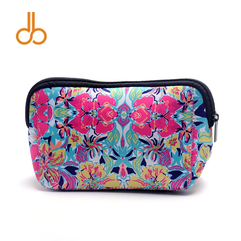Neoprene Lilly Cosmetic Bag Makeup Bag Crown Jewel Rose Printing DOM529 ...