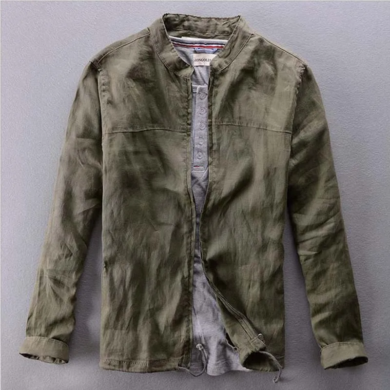 Summer Jacket Men Casual Slim Fit Linen Jacket Thin Brand Famous