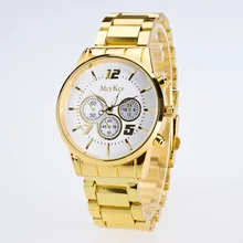2016 Nouvelle Montre De Mode de Couleur D’or Montres Hommes Casual Top Marque De Luxe Vente Chaude Hommes Montre En Acier Robe Montres OP001