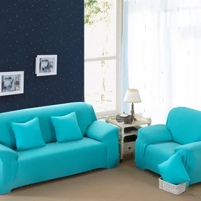Все включено чехол для дивана эластичный кожаный чехол для дивана нескользящий сплошной цвет четыре сезона эластичный чехол для дивана - Цвет: blue