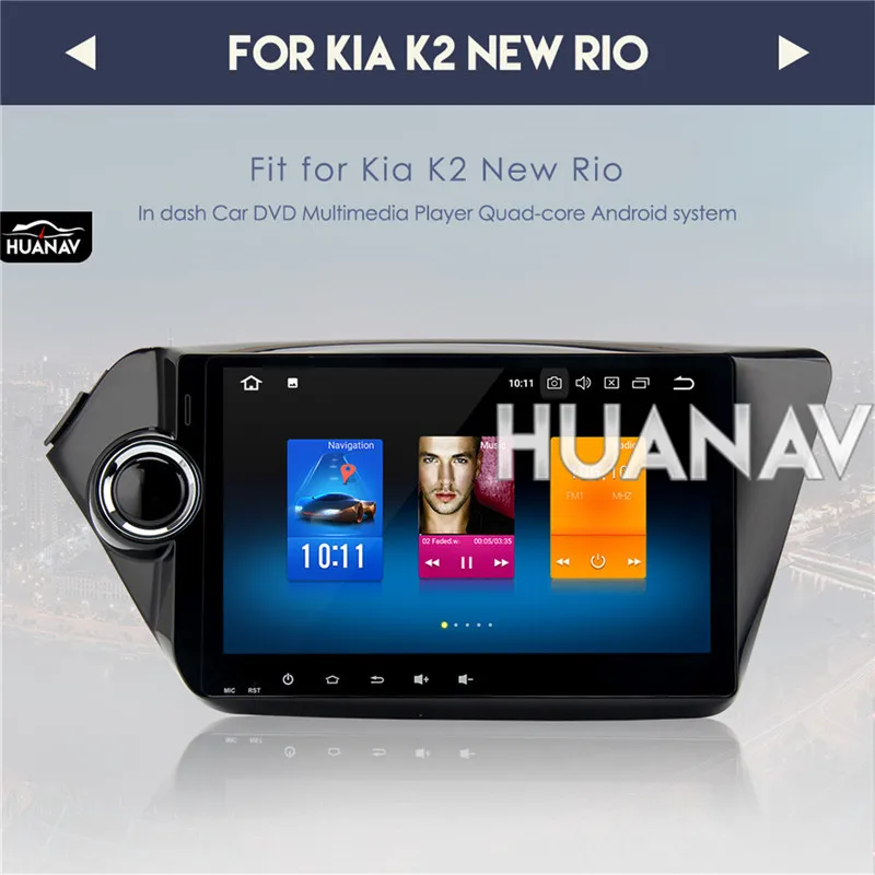 Автомобильный мультимедийный плеер с GPS-навигацией для Kia K2 Rio Android 8 0/Android 7 1 без
