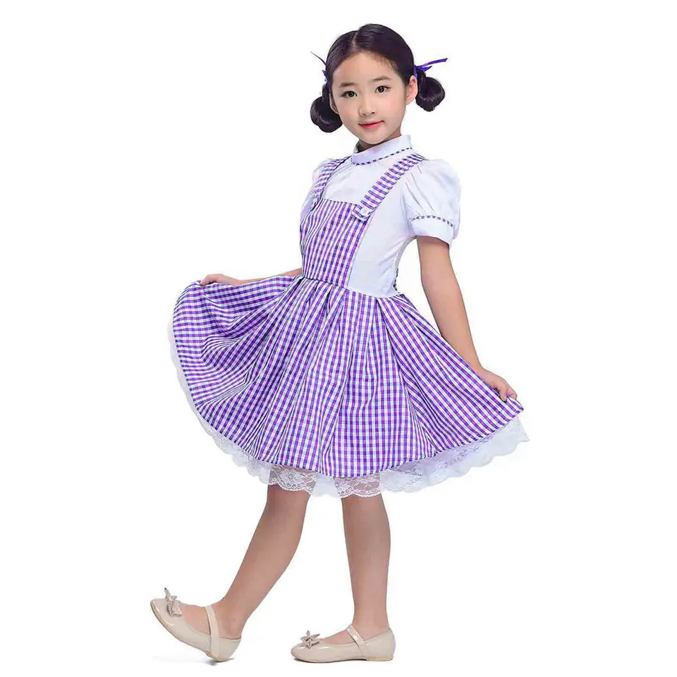 girls purple gingham dress