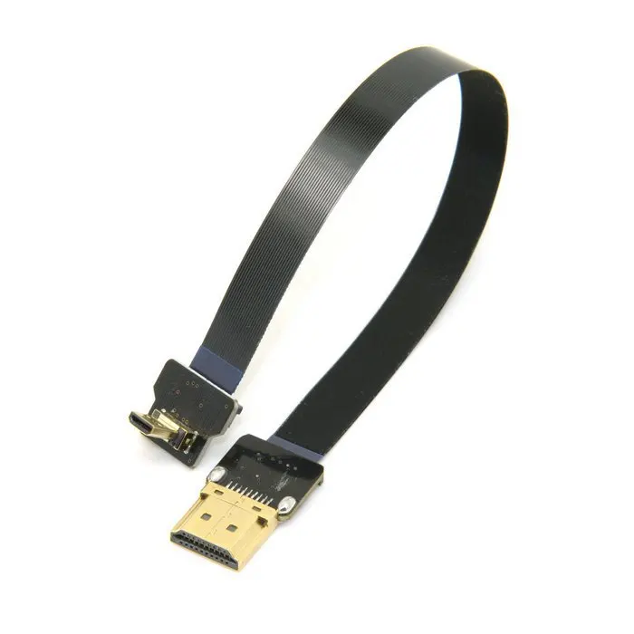 

CY 20cm 90 Degree Up Angled FPV Micro HDMI Male to HDMI Male FPC Flat Cable for GOPRO Multicopter Aerial Photography