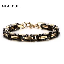 316L нержавеющая сталь цепи браслет для мужчин Роскошные кубинские витые звенья Винтаж в золотой черный мужской жесткий браслет панк ювелирные изделия