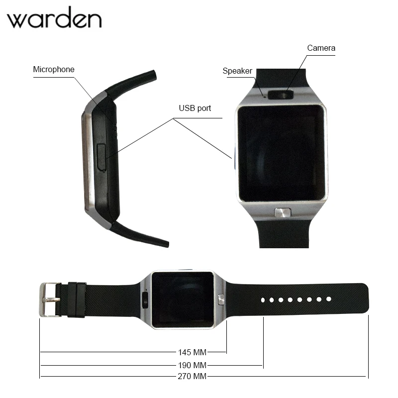 Электроника DZ09 Smart Watch Sport LED Для мужчин бренд наручные цифровые часы Шагомер Bluetooth