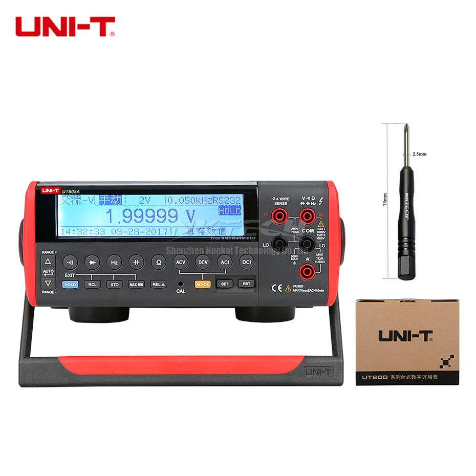 UNI-T UT805A UT804 UT803 UT802 Настольный цифровой мультиметр Высокая точность истинное среднеквадратичное значение жидкокристаллический дисплей 199999 отсчетов - Цвет: UT805A 199999 Counts