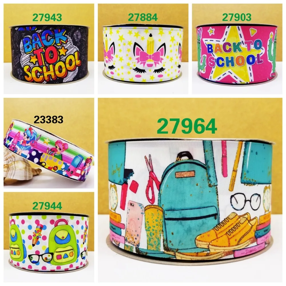 

Free shipping 50 yard cartoon printed grosgrain ribbon 27964