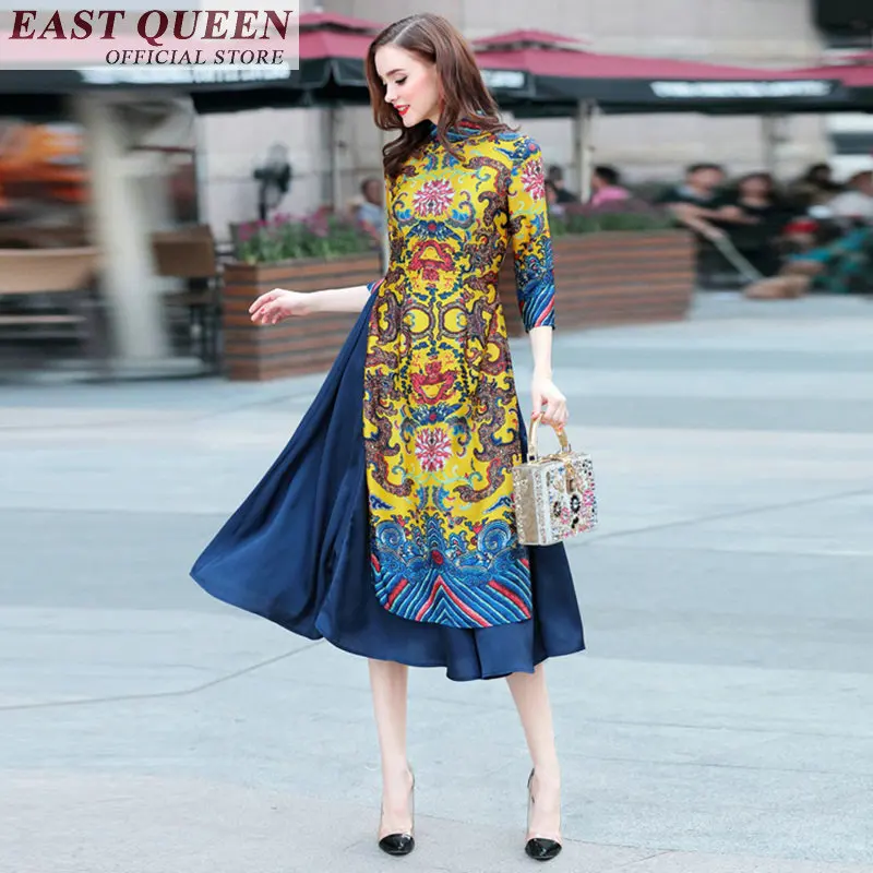 Онлайн Китайский магазин, традиционная китайская одежда для женщин, повседневная свободная туника размера плюс, женское летнее платье, FF282 A - Цвет: 2