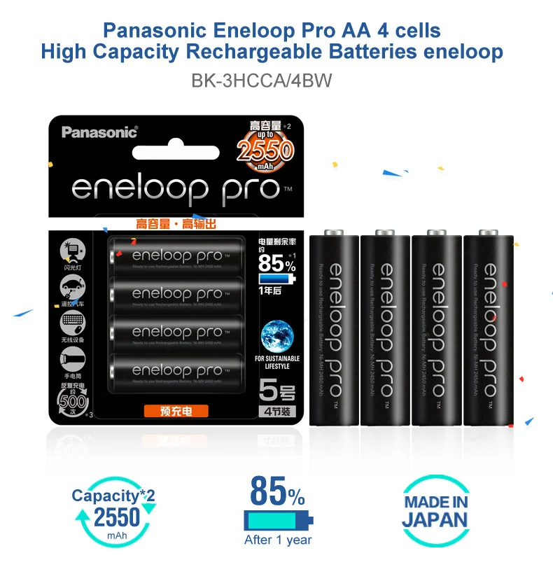 Panasonic 8 шт AA+ AAA Precharge ni-mh аккумуляторная батарея 1,2 V(aa 2550mAh и aaa 950 mAh) Eneloop батареи для вспышки камеры