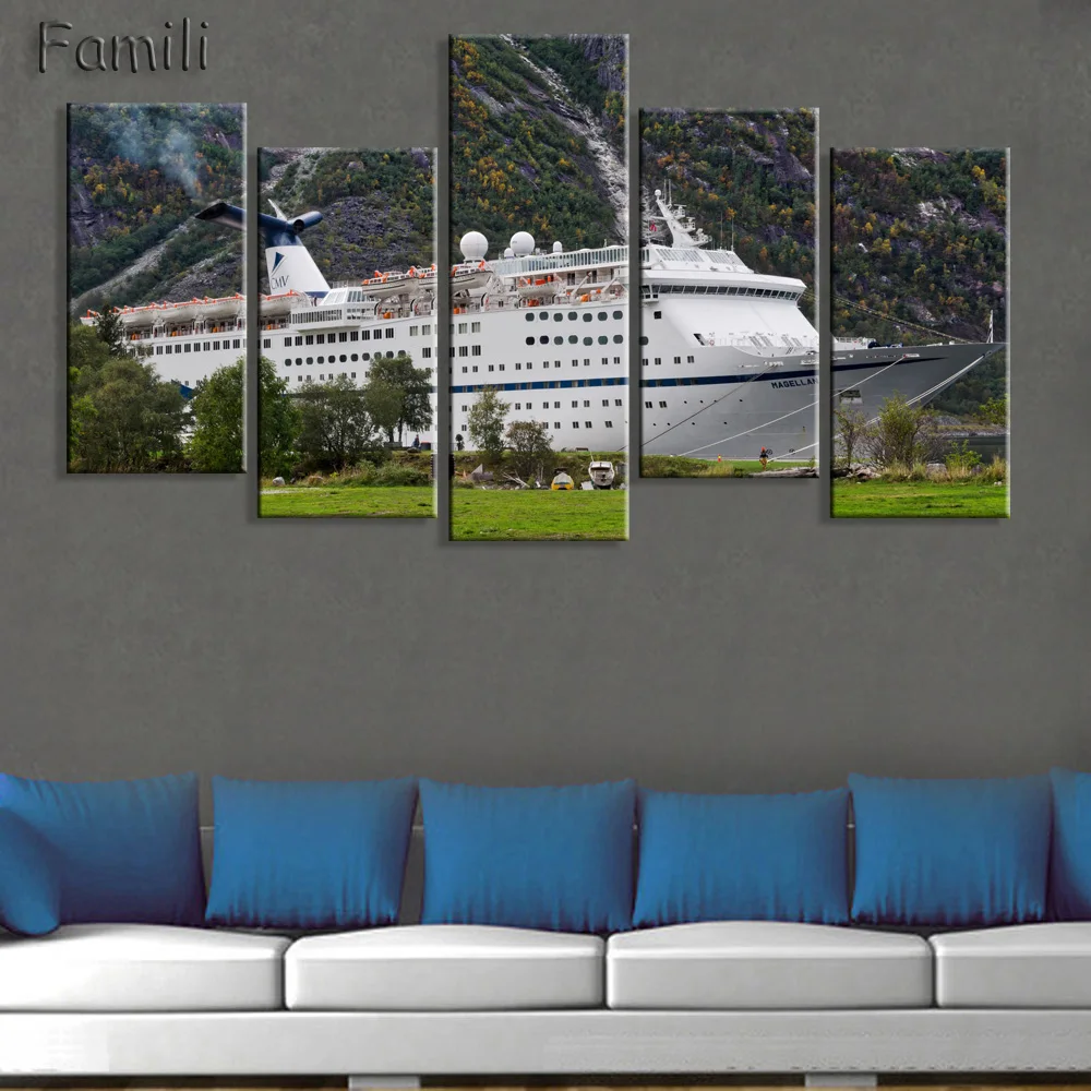

5Pieces/set Beautiful Norway Late Wall Art Paintings Picture Paiting Canvas Paints Home Decor Printed Painting Wall Art Picture